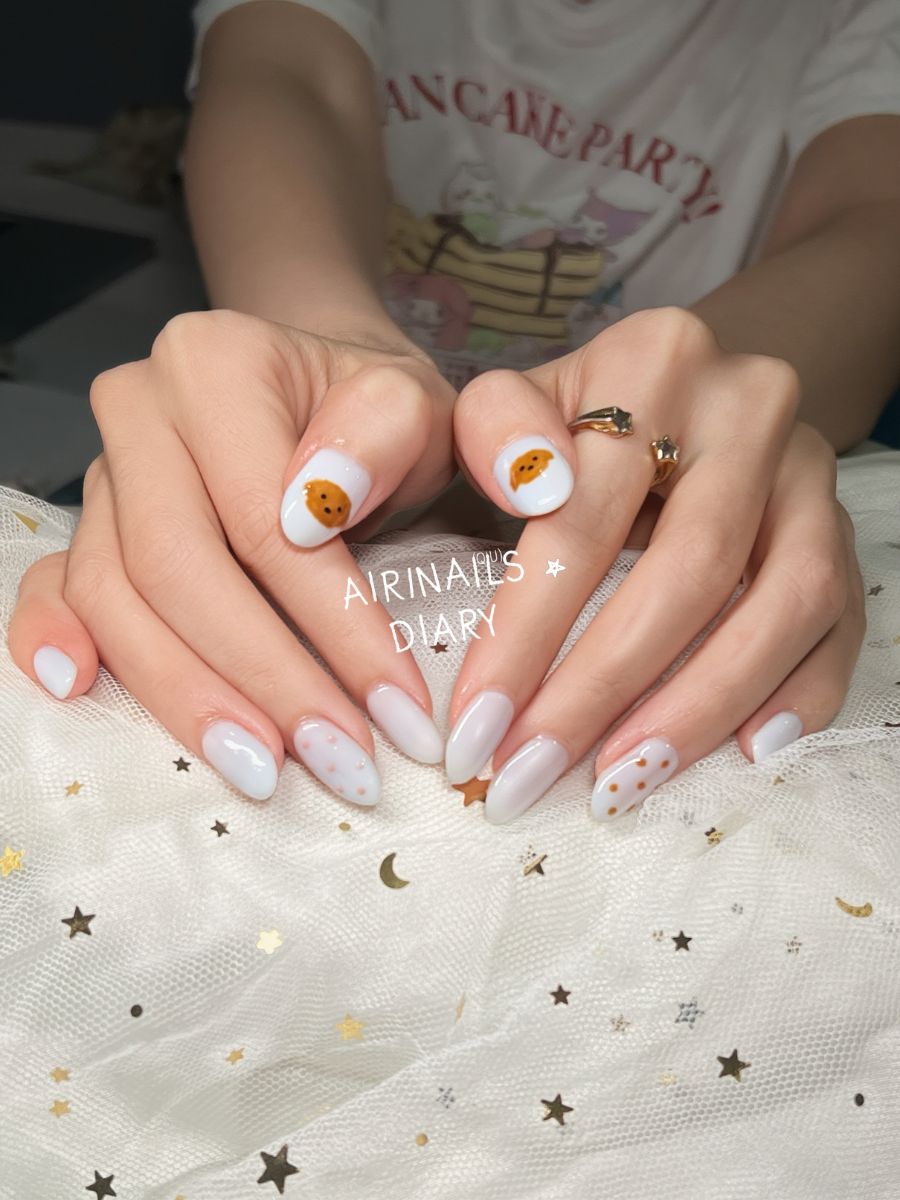 AIRINAILS DIARY - Boutique Korean Hand-Painted Puppy on Soft Baby Blue